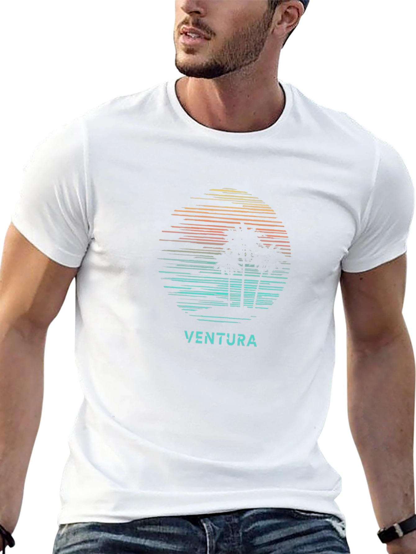 Ventura Palm Tree Sunset Graphic Tee