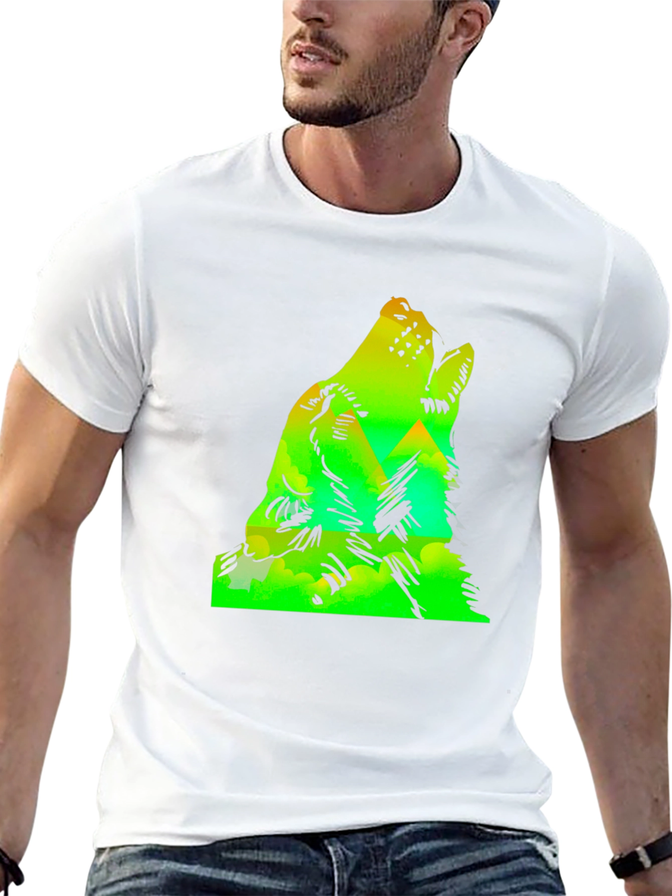 Wolf Howl Mountain Graphic Tee - Black