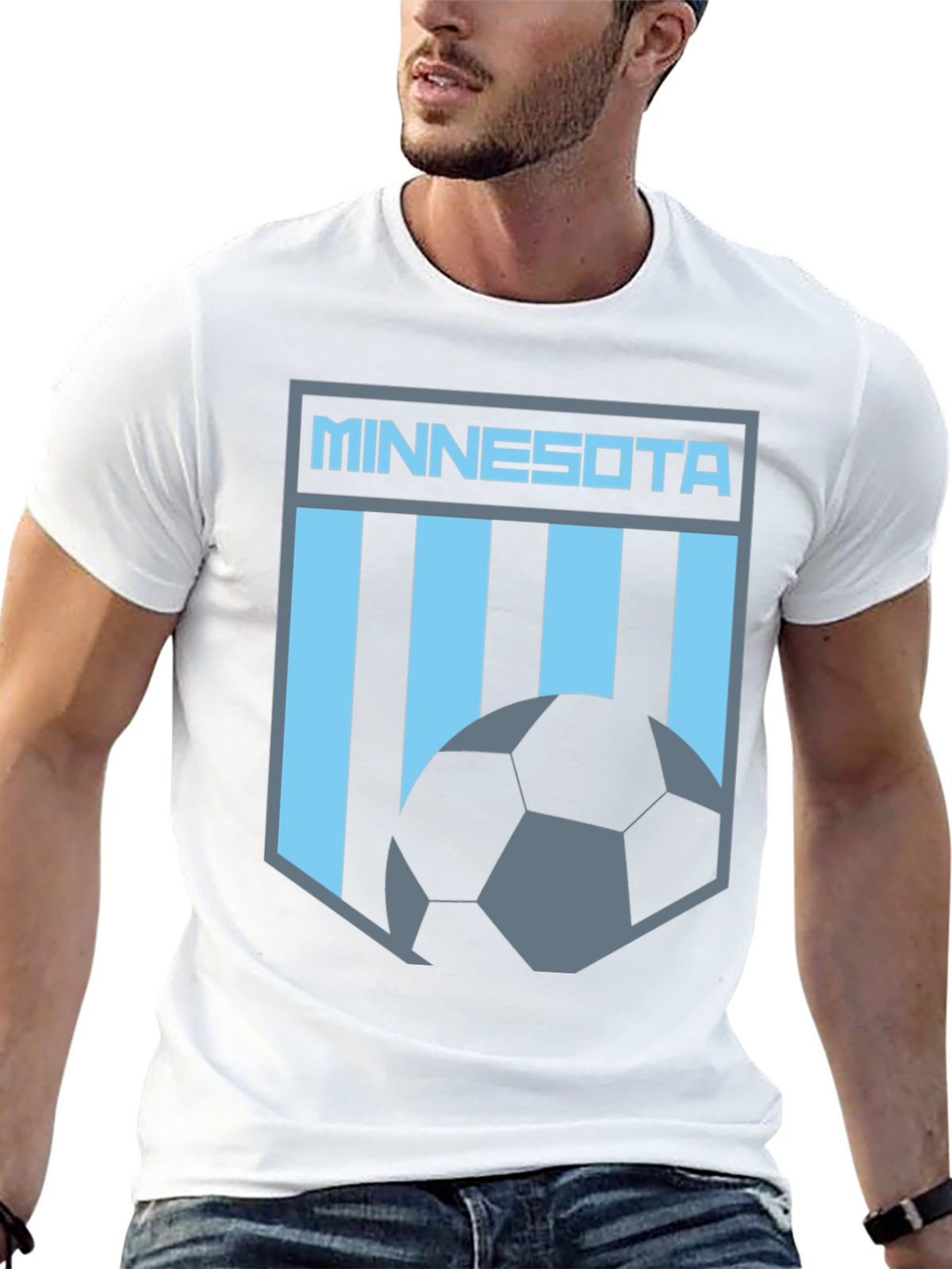Minnesota Soccer Graphic Tee - Black Cotton T-Shirt
