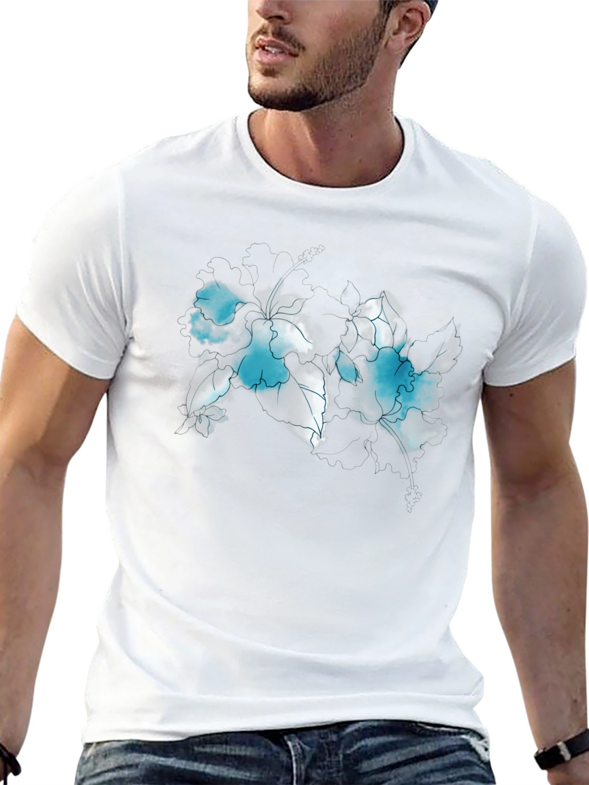 Abstract World Map Black T-Shirt