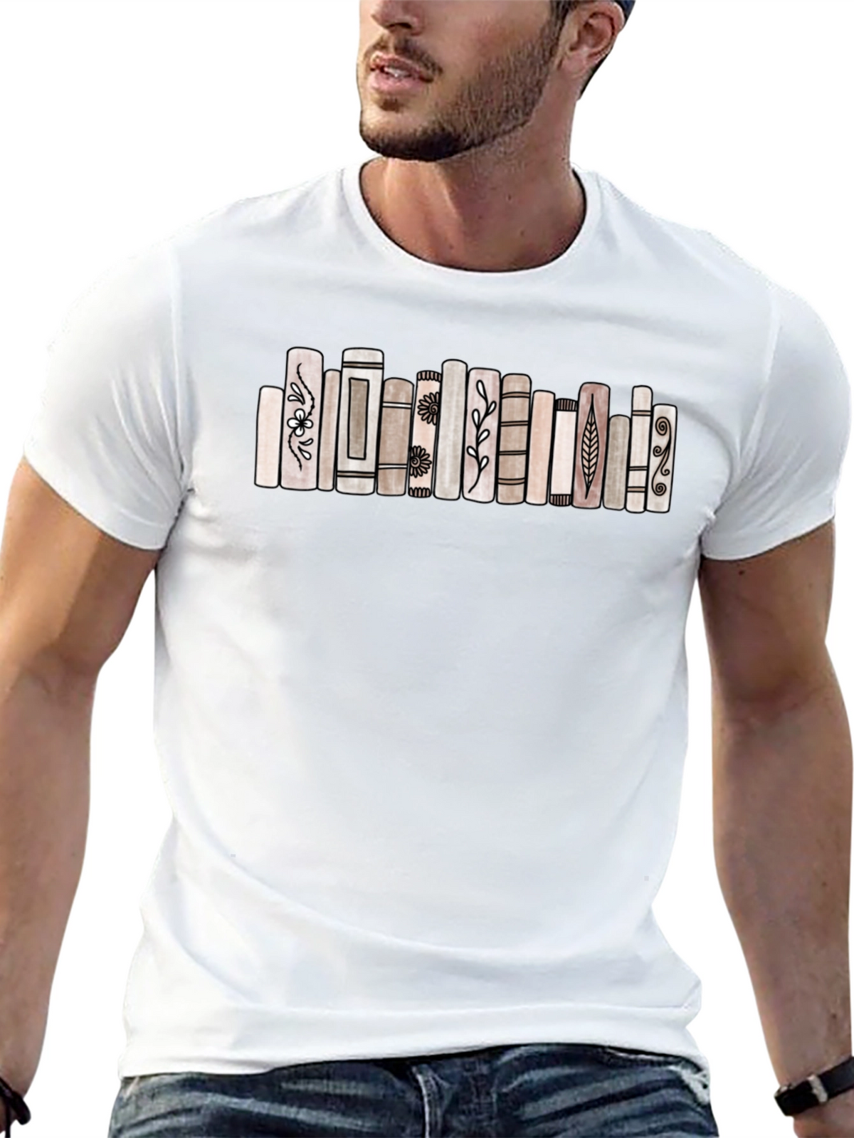 Book Stack Graphic Tee - Stylish & Unique