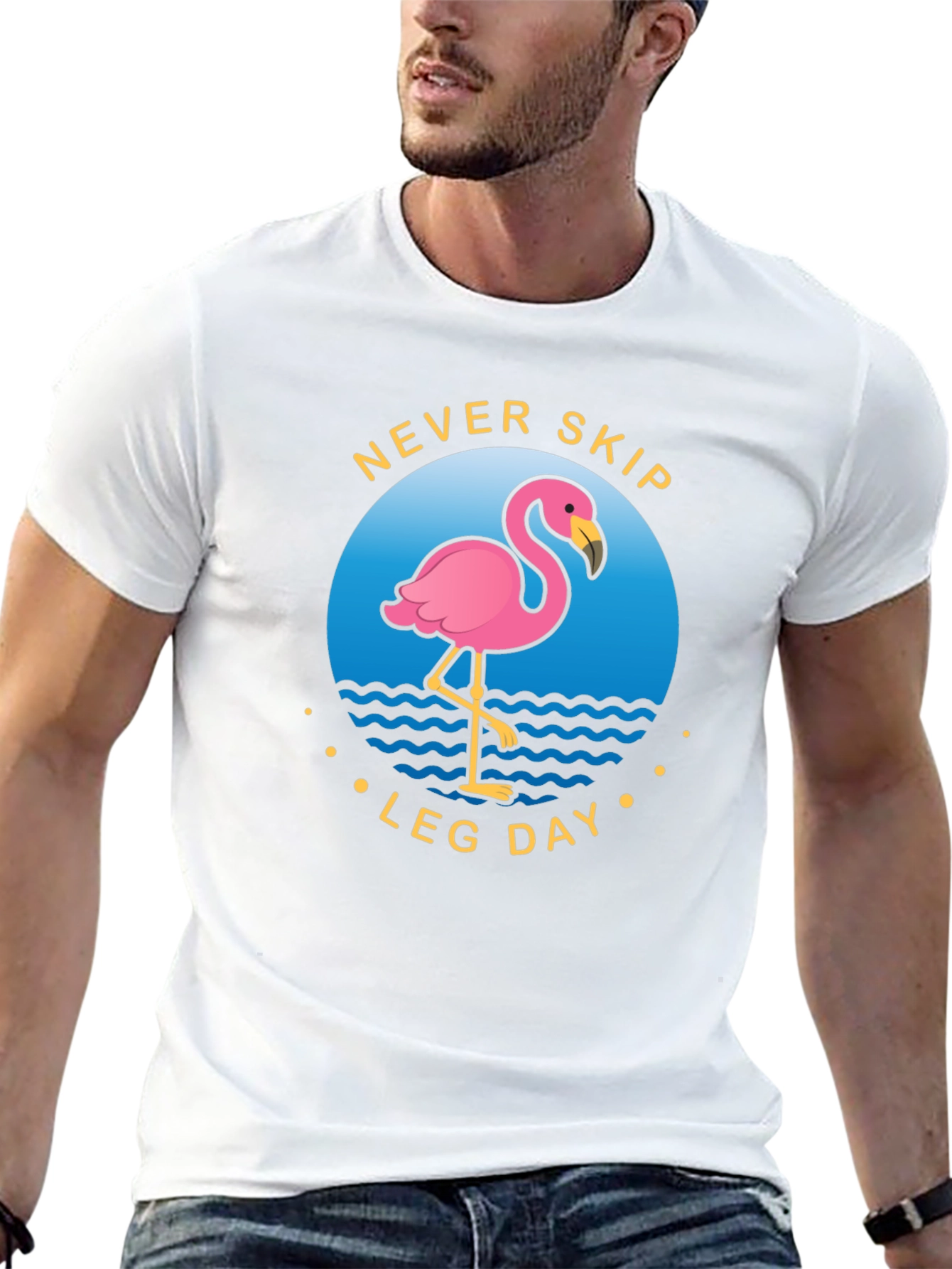 Never Skip Leg Day Flamingo Graphic Tee
