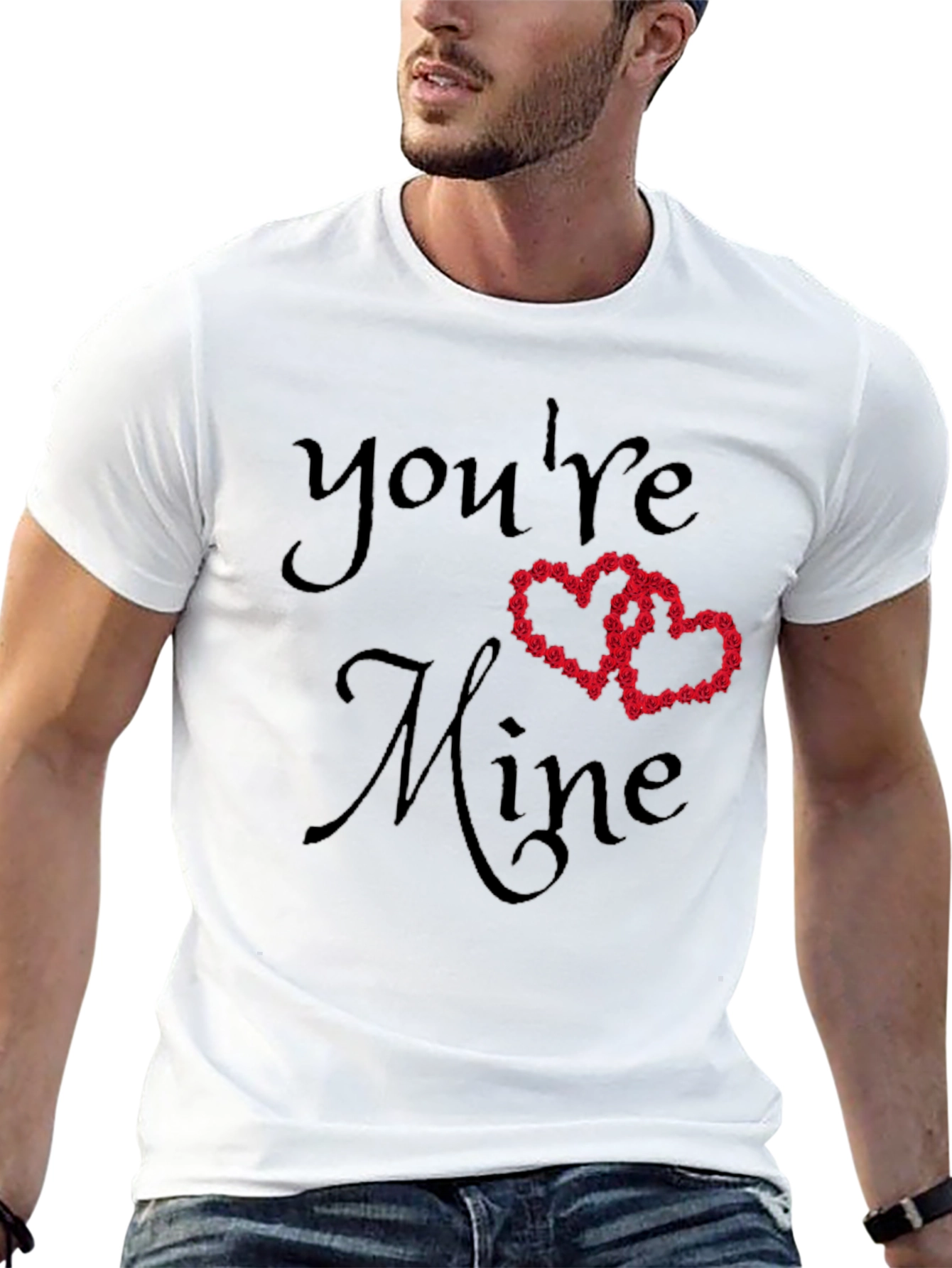 Youre Mine Valentines Day T-Shirt - Love Heart Roses