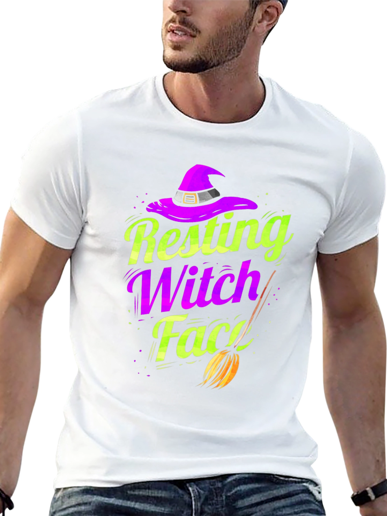 Resting Witch Face T-Shirt - Halloween Apparel