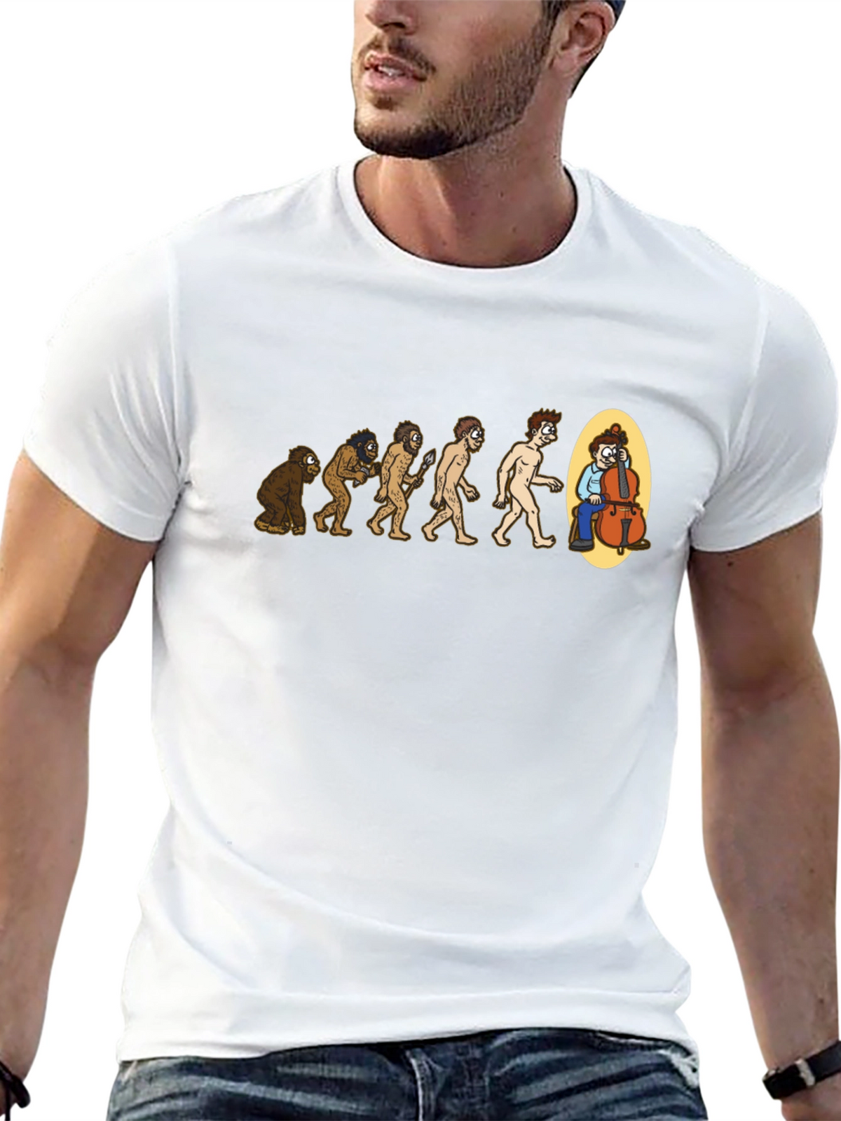 Evolution of Music Funny Bass Player T-Shirt