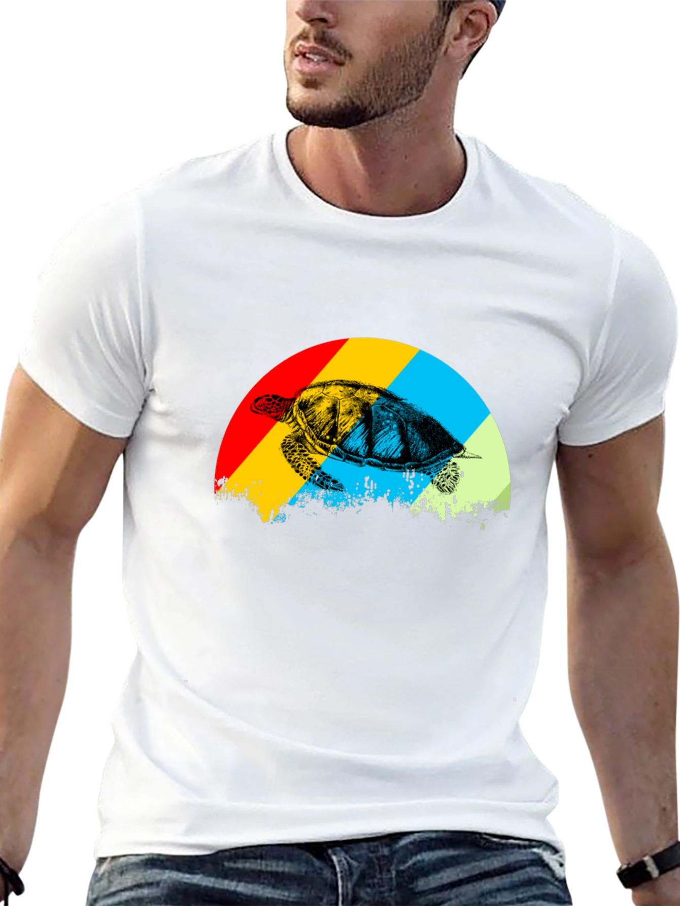 Retro Turtle Graphic Tee - Black
