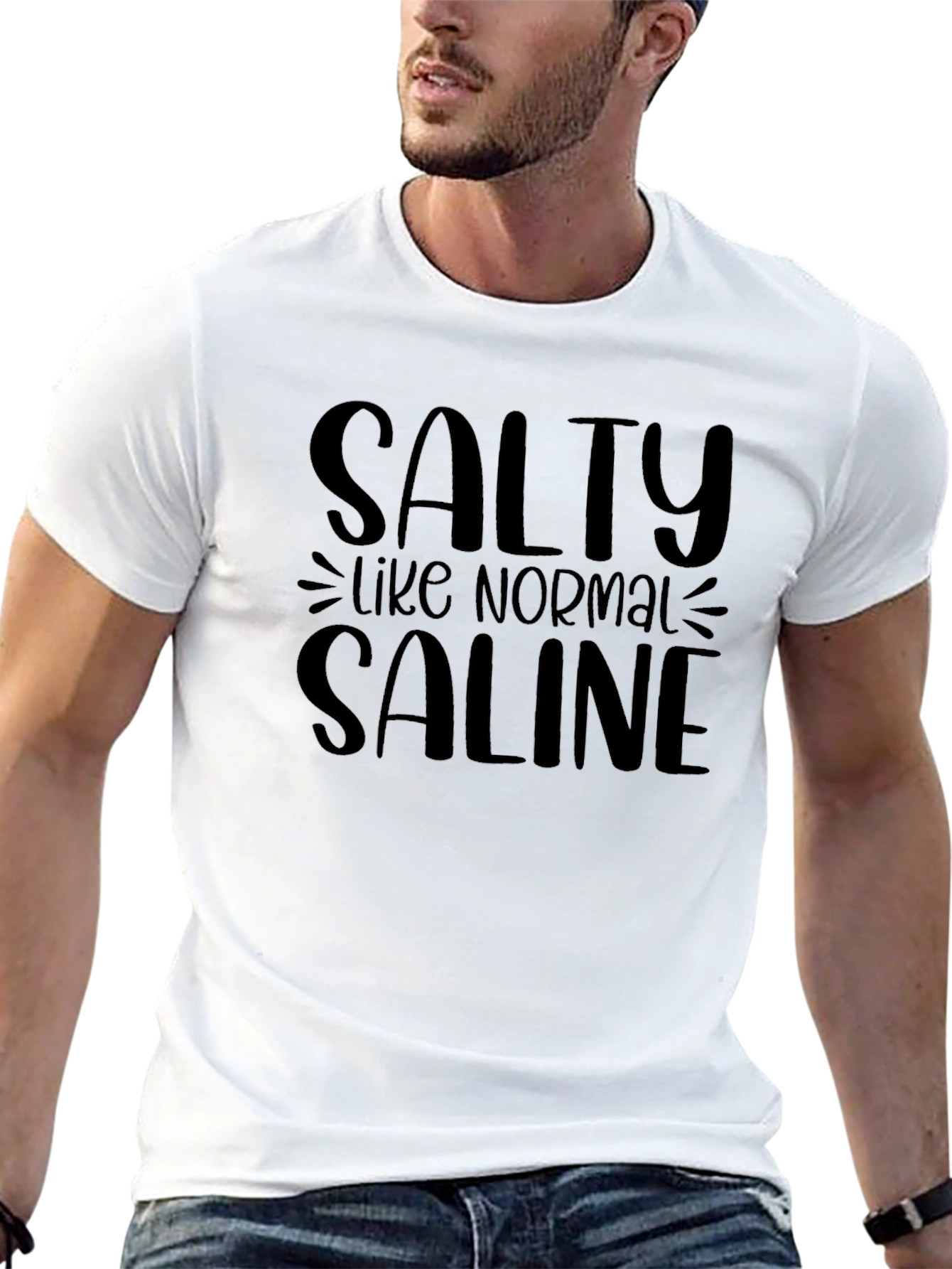 Salty Like Normal Saline Black T-Shirt