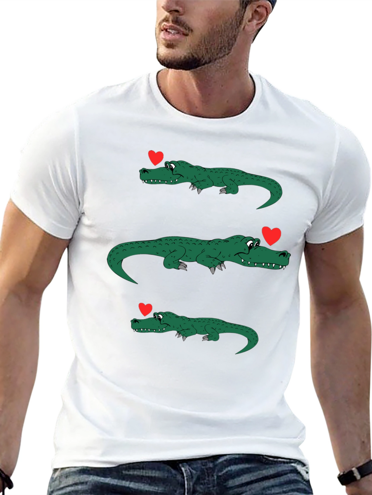 Alligator Love Mens Black Graphic Tee