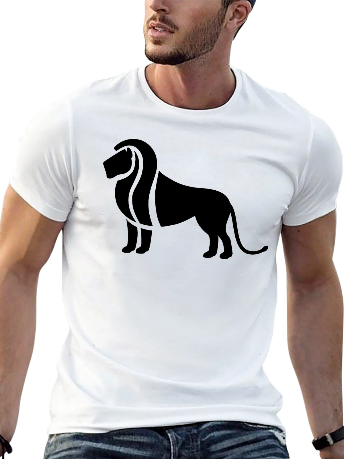 Lion Silhouette Graphic Tee - Bold Style