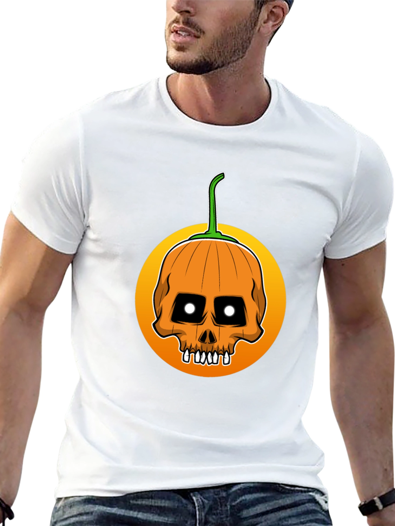 Skull Pumpkin Halloween T-Shirt