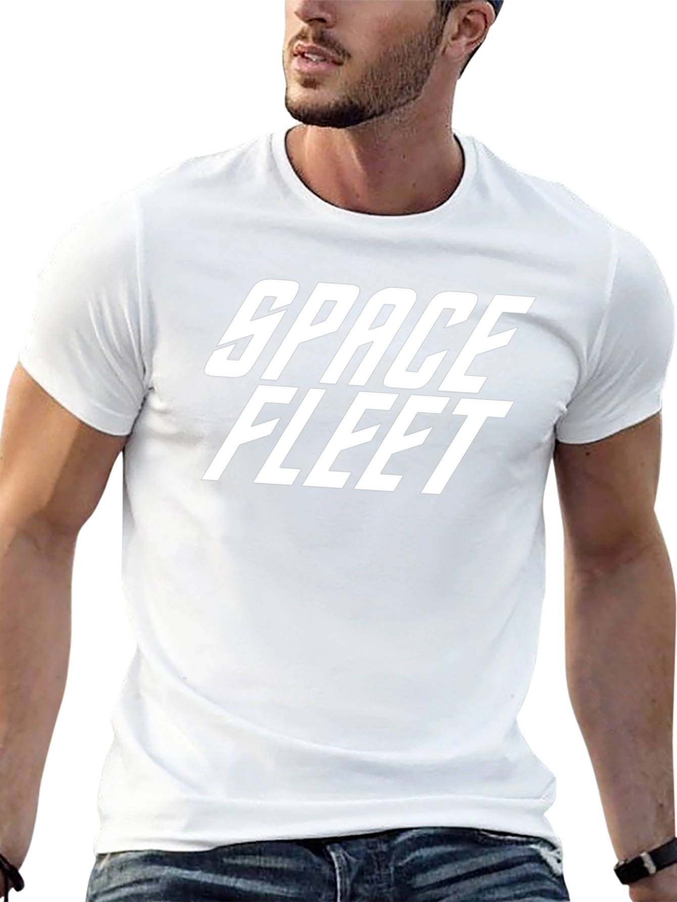 Space Fleet Graphic T-Shirt - Sci-Fi Style Black Tee