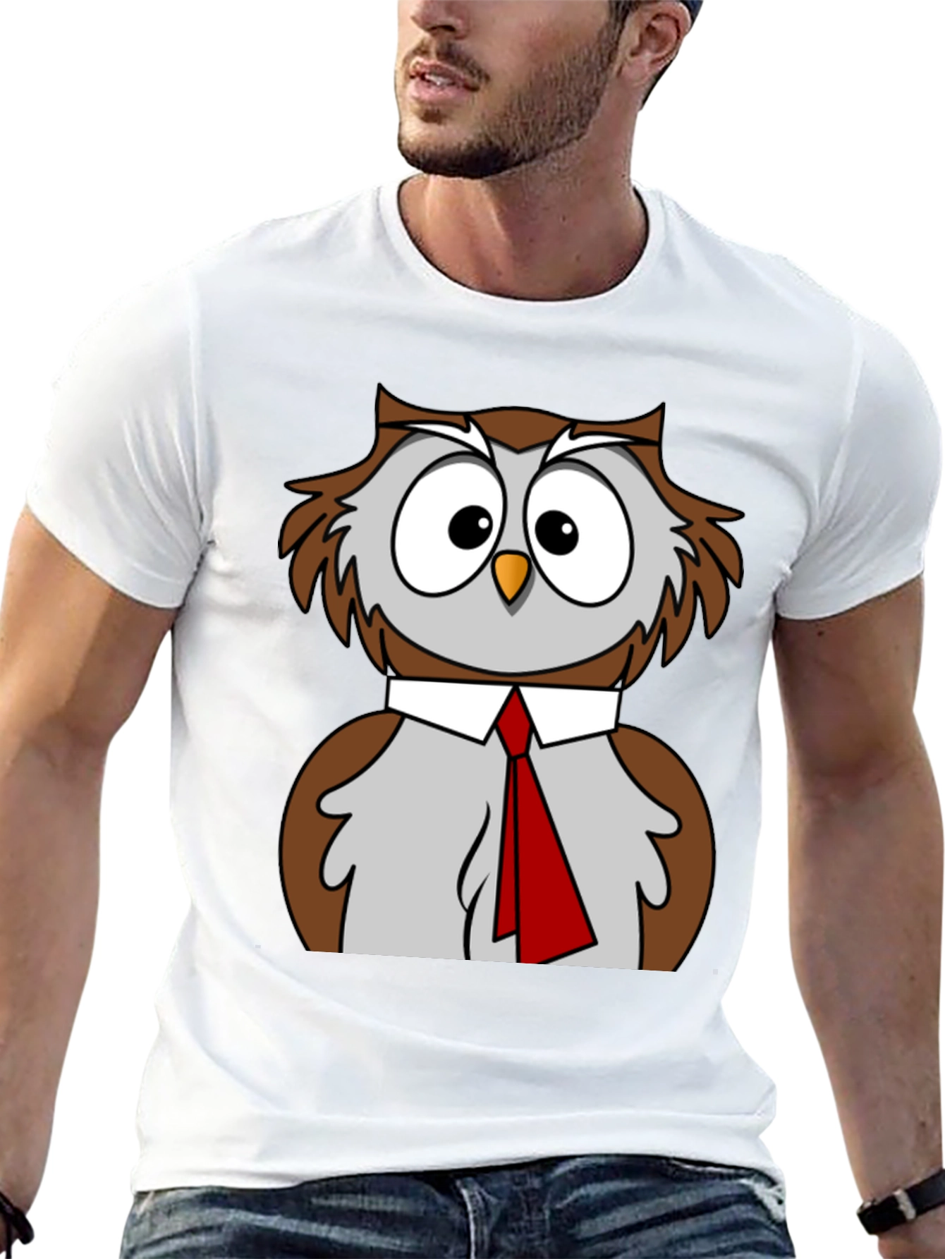 Owl T-Shirt Funny Bird Business Casual Tee