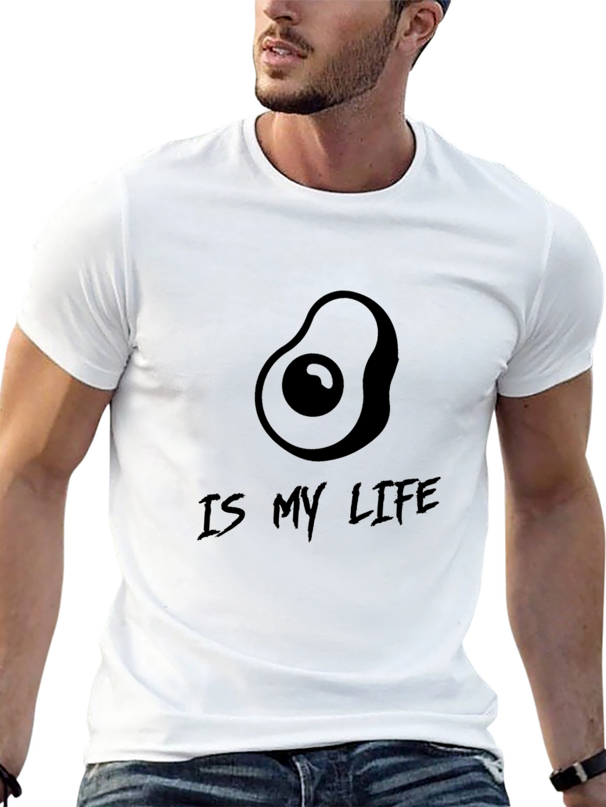 Avocado Is My Life Black Graphic Tee