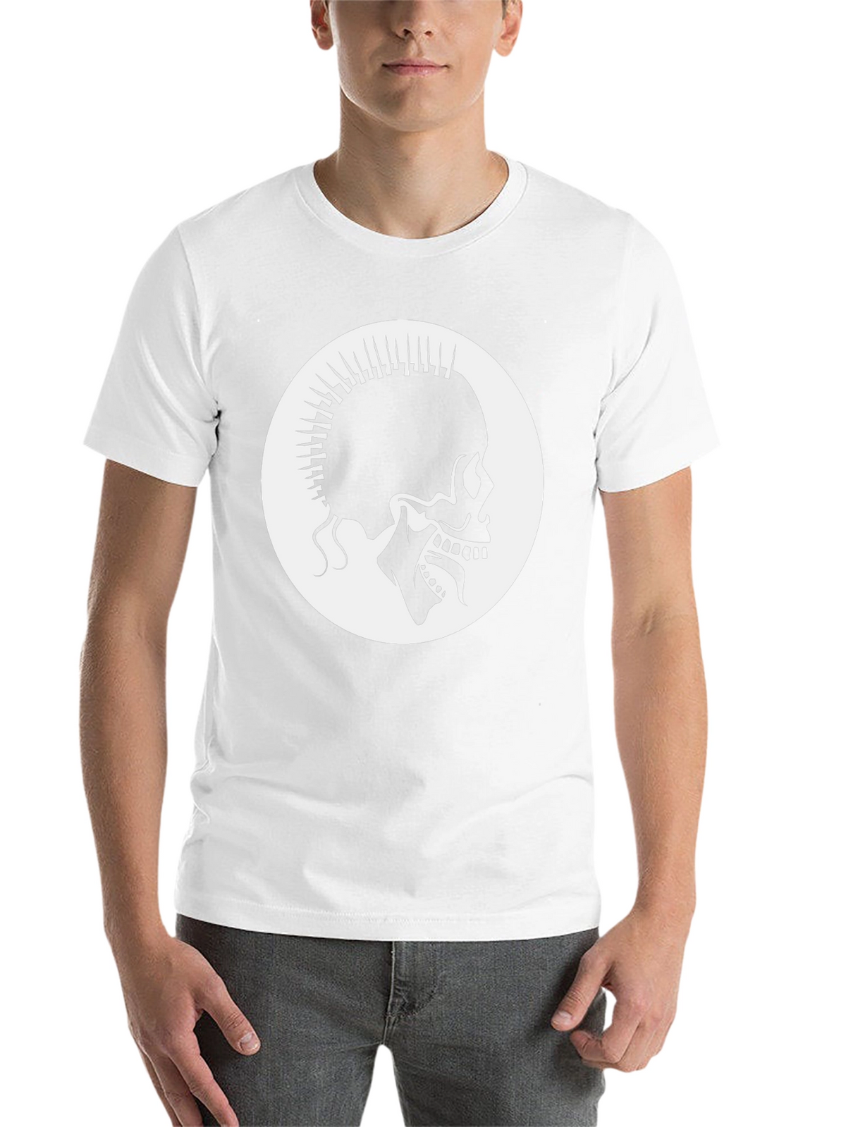 Punk Skull Graphic Tee - Black Cotton Casual T-Shirt