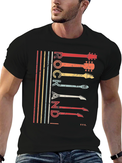 Retro Rock and Roll Guitar T-Shirt
