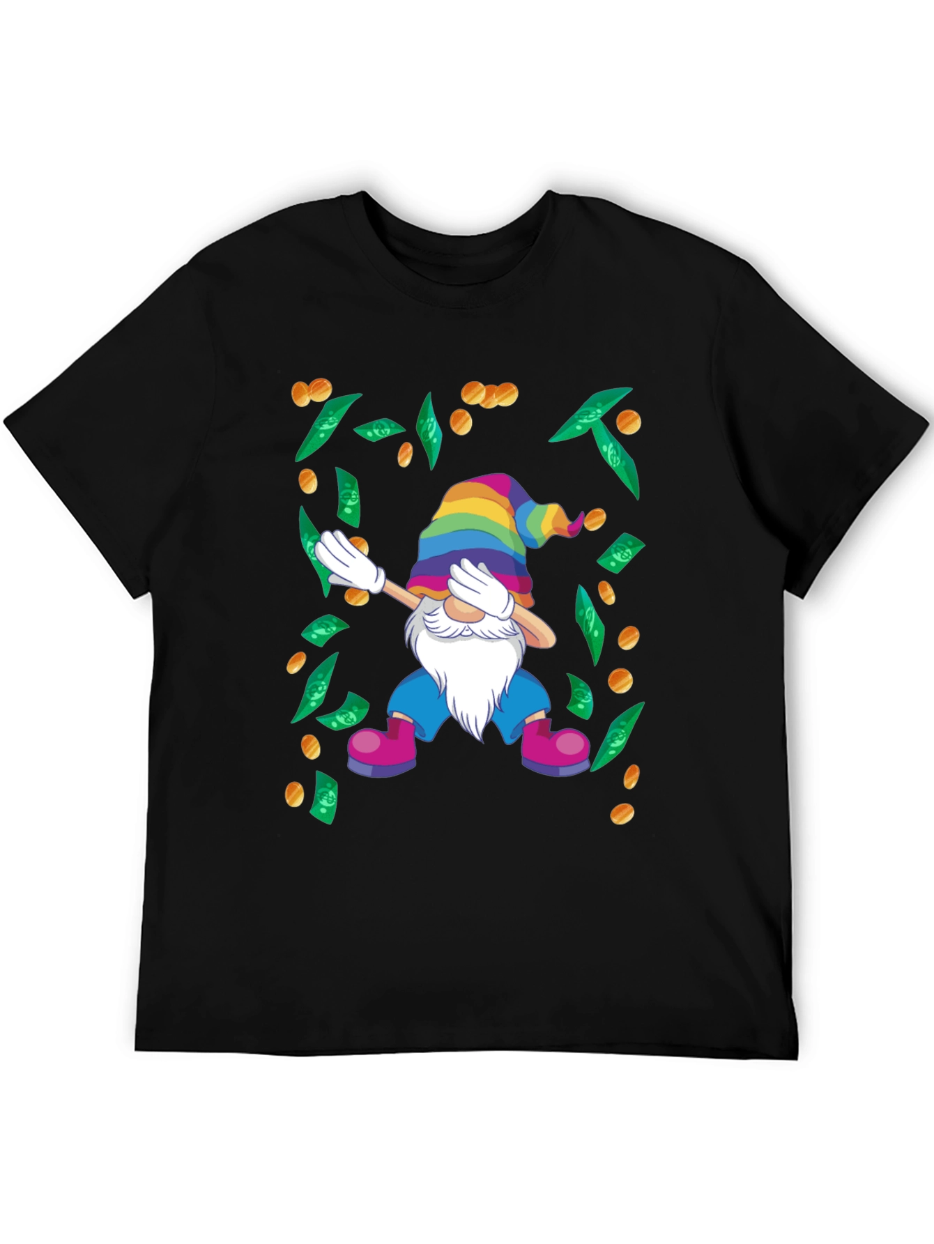 Dabbing Gnome T-Shirt - Lucky Rainbow Design
