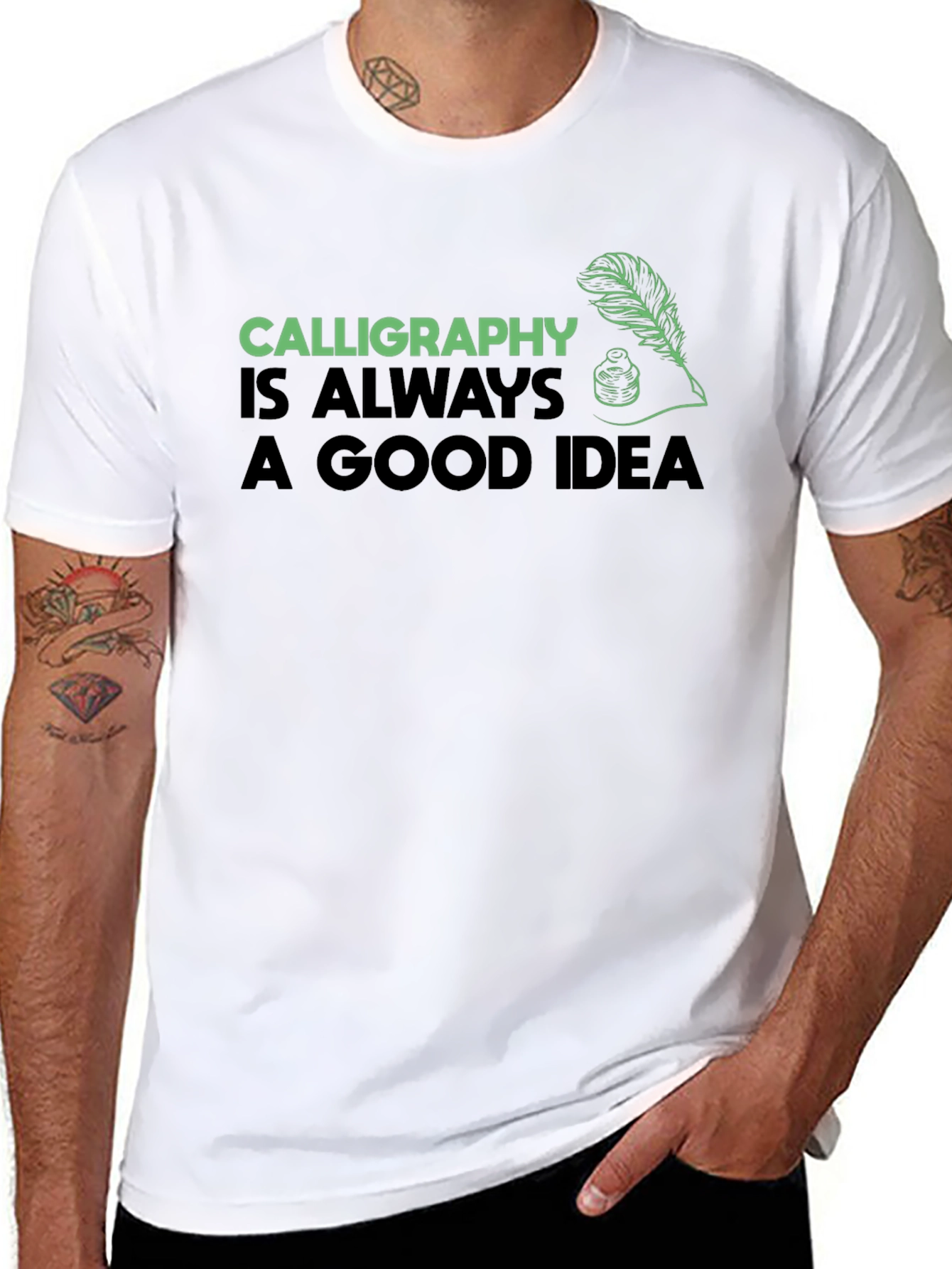 Calligraphy Always a Good Idea Black T-Shirt