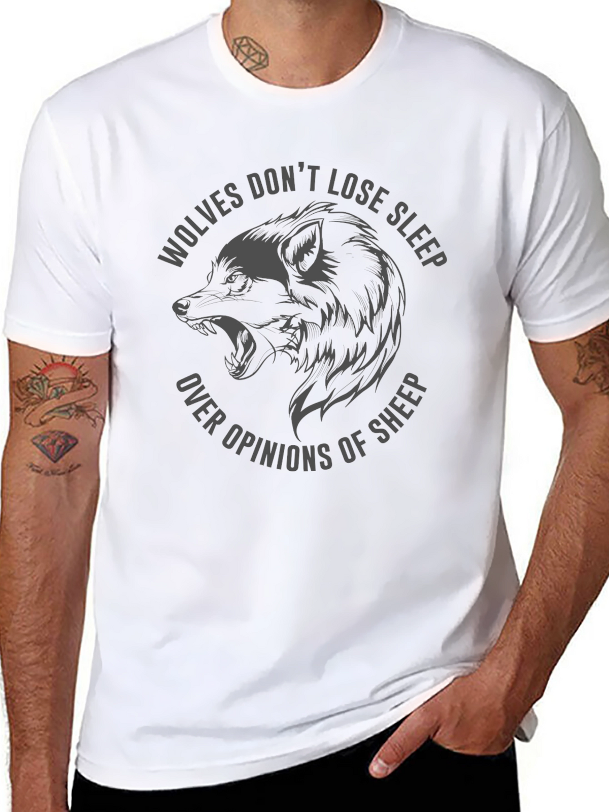 Wolves Dont Lose Sleep Graphic Tee - Black