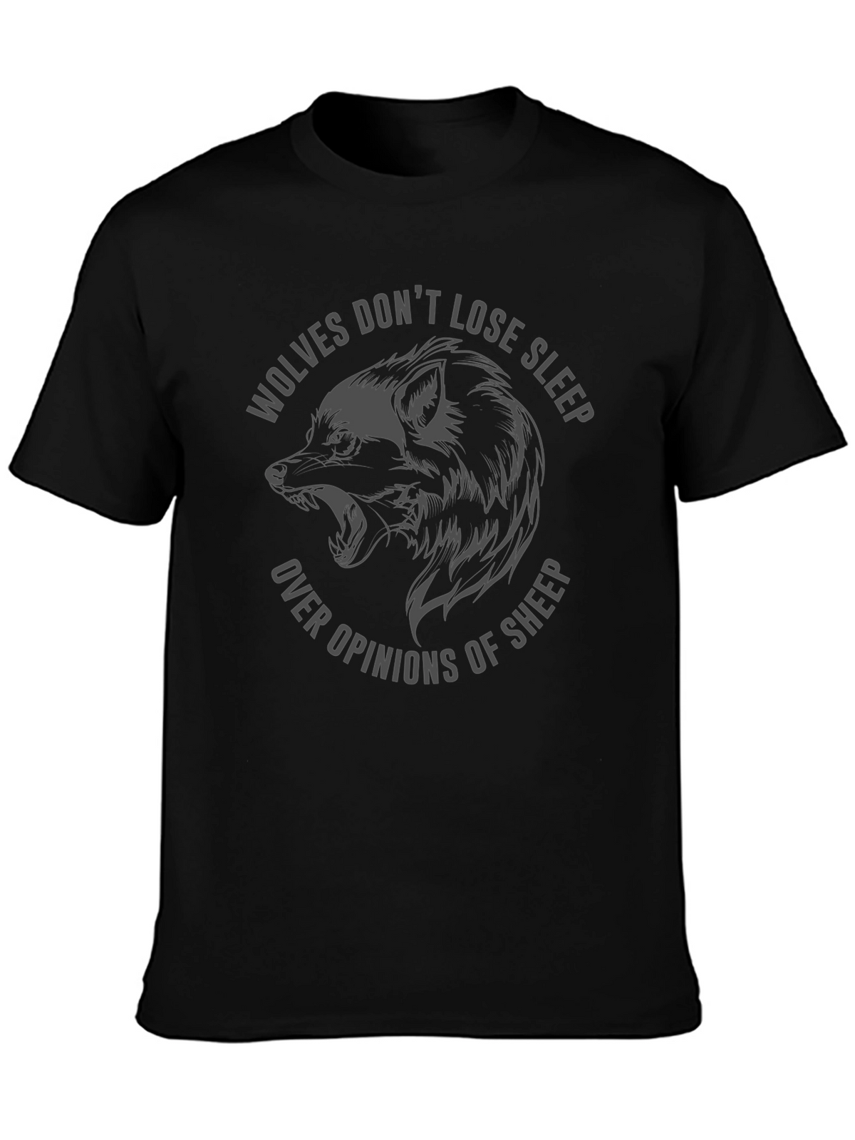Wolves Dont Lose Sleep Graphic Tee - Black