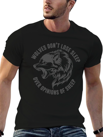 Wolves Dont Lose Sleep Graphic Tee - Black