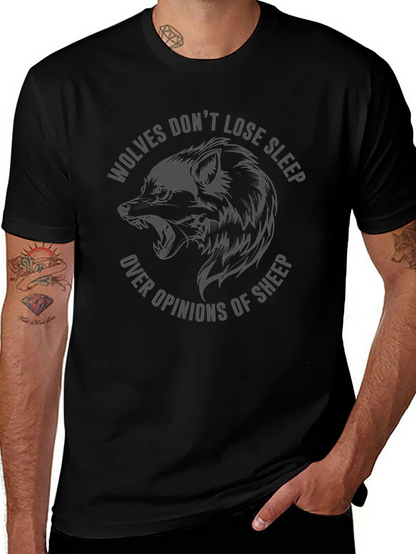 Wolves Dont Lose Sleep Graphic Tee - Black