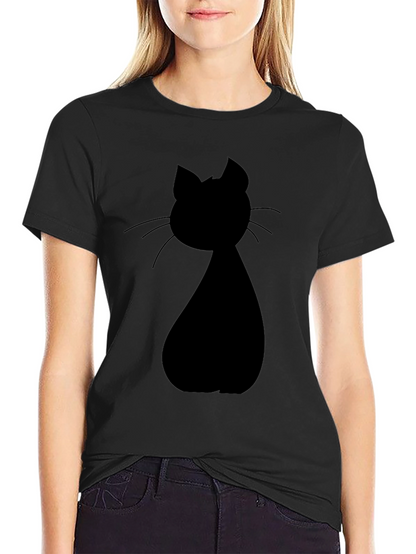 Black Cat Silhouette Graphic Tee - Unisex Casual Shirt