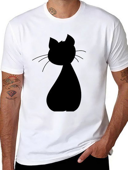 Black Cat Silhouette Graphic Tee - Unisex Casual Shirt