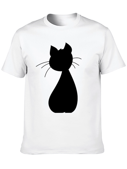 Black Cat Silhouette Graphic Tee - Unisex Casual Shirt