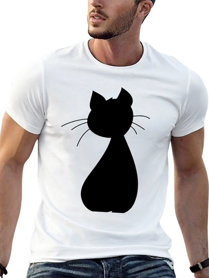 Black Cat Silhouette Graphic Tee - Unisex Casual Shirt