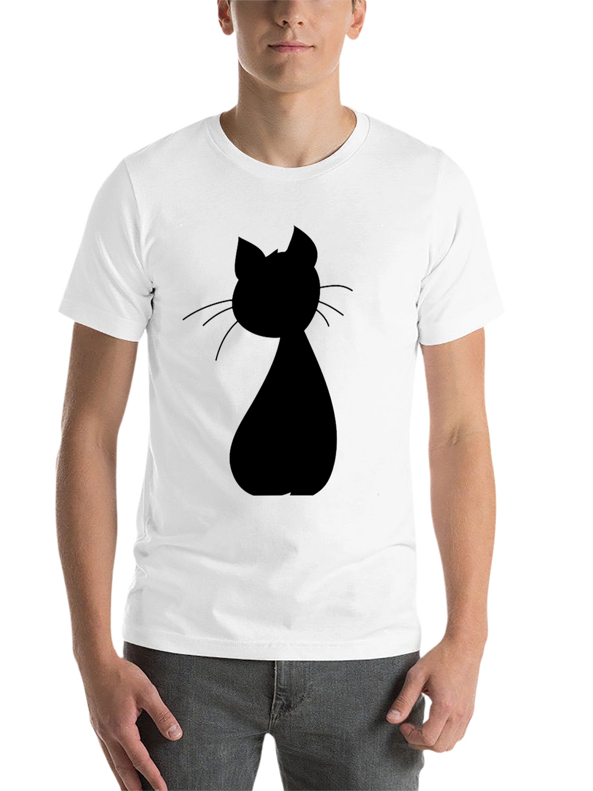 Black Cat Silhouette Graphic Tee - Unisex Casual Shirt