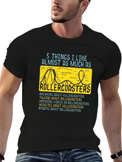 Rollercoaster Lover T-Shirt - 5 Things I Like
