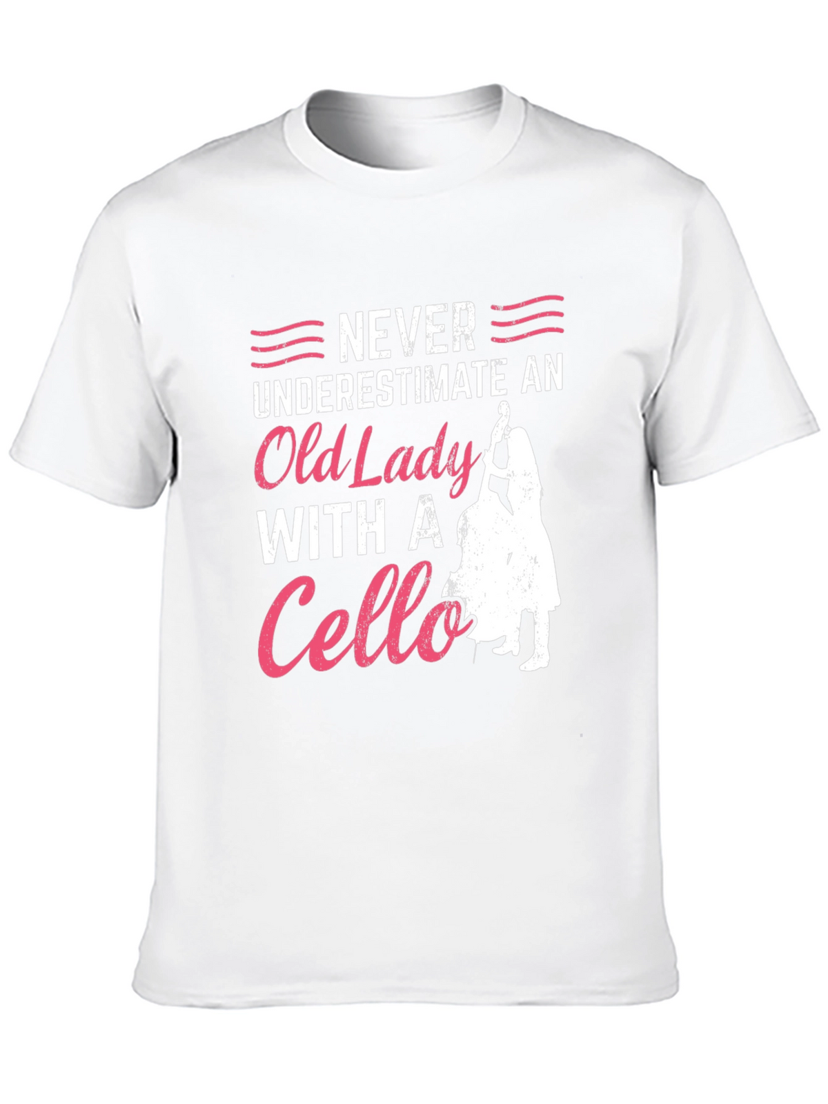 Never Underestimate Cello Old Lady T-Shirt