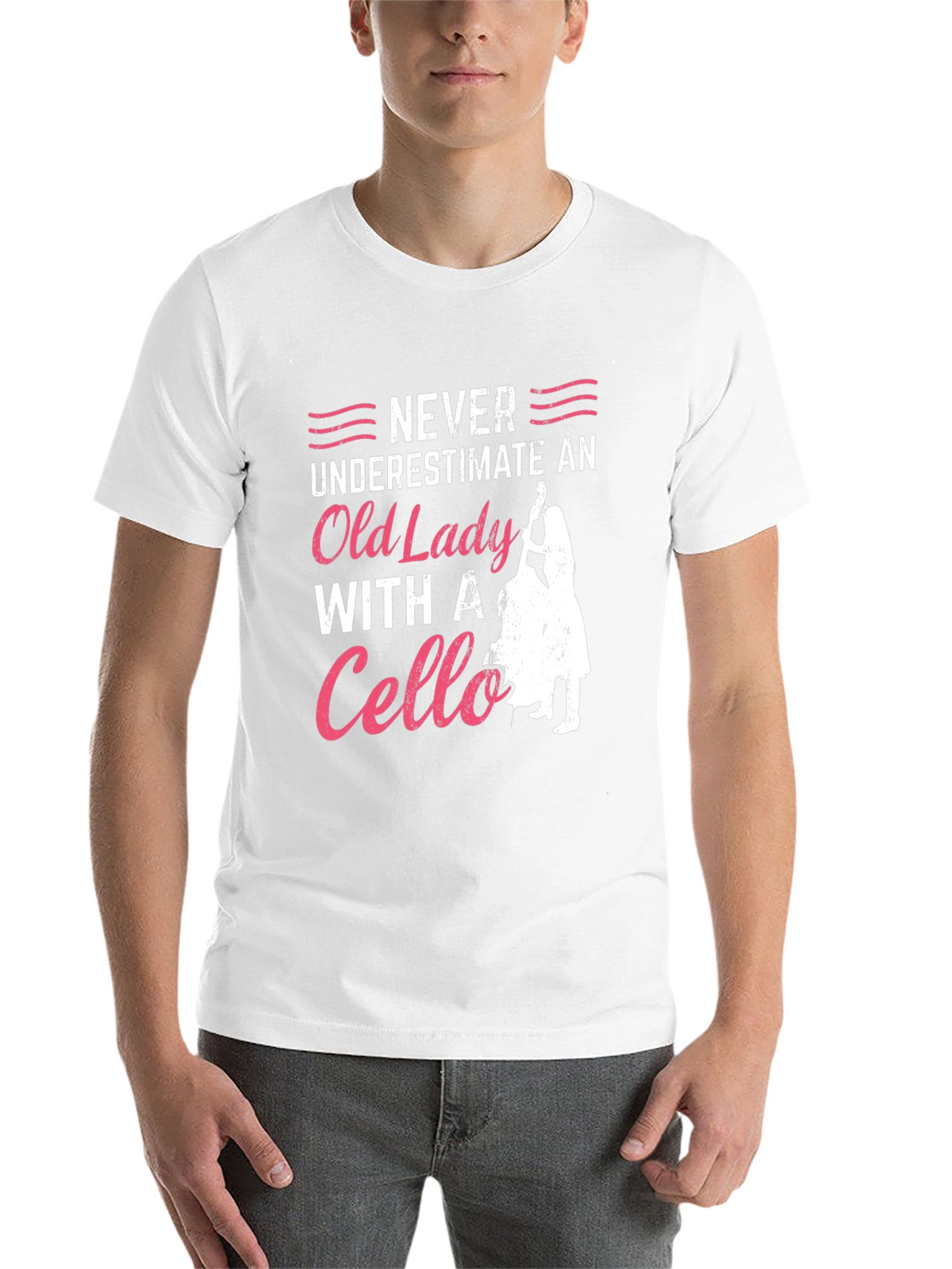Never Underestimate Cello Old Lady T-Shirt