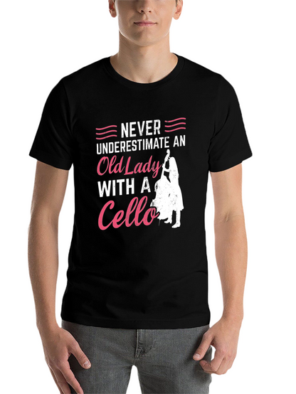 Never Underestimate Cello Old Lady T-Shirt