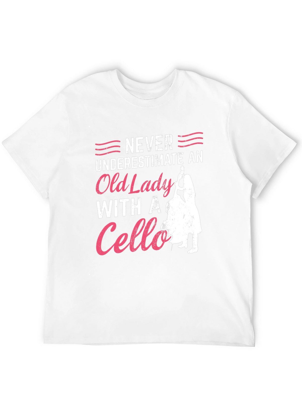Never Underestimate Cello Old Lady T-Shirt