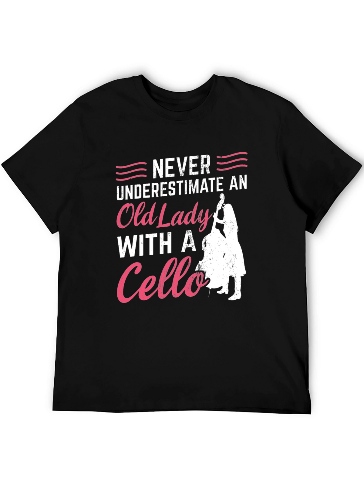 Never Underestimate Cello Old Lady T-Shirt