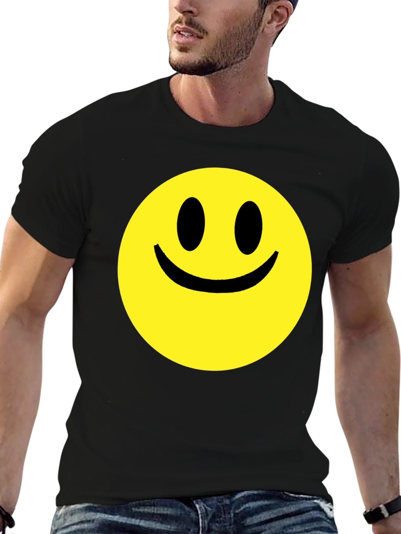 Smiley Face Graphic Black T-Shirt
