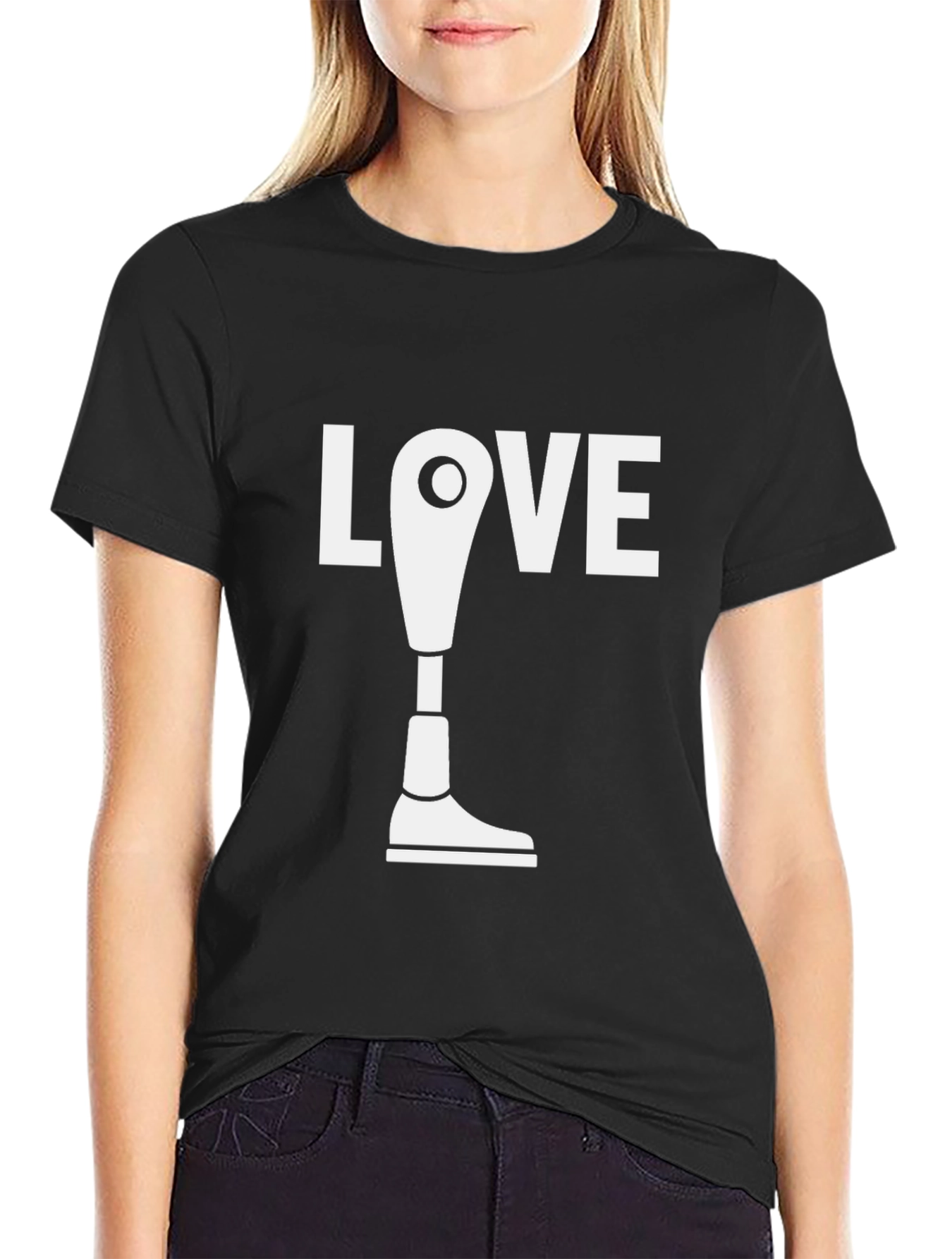 Love Prosthetic Leg T-Shirt - Black
