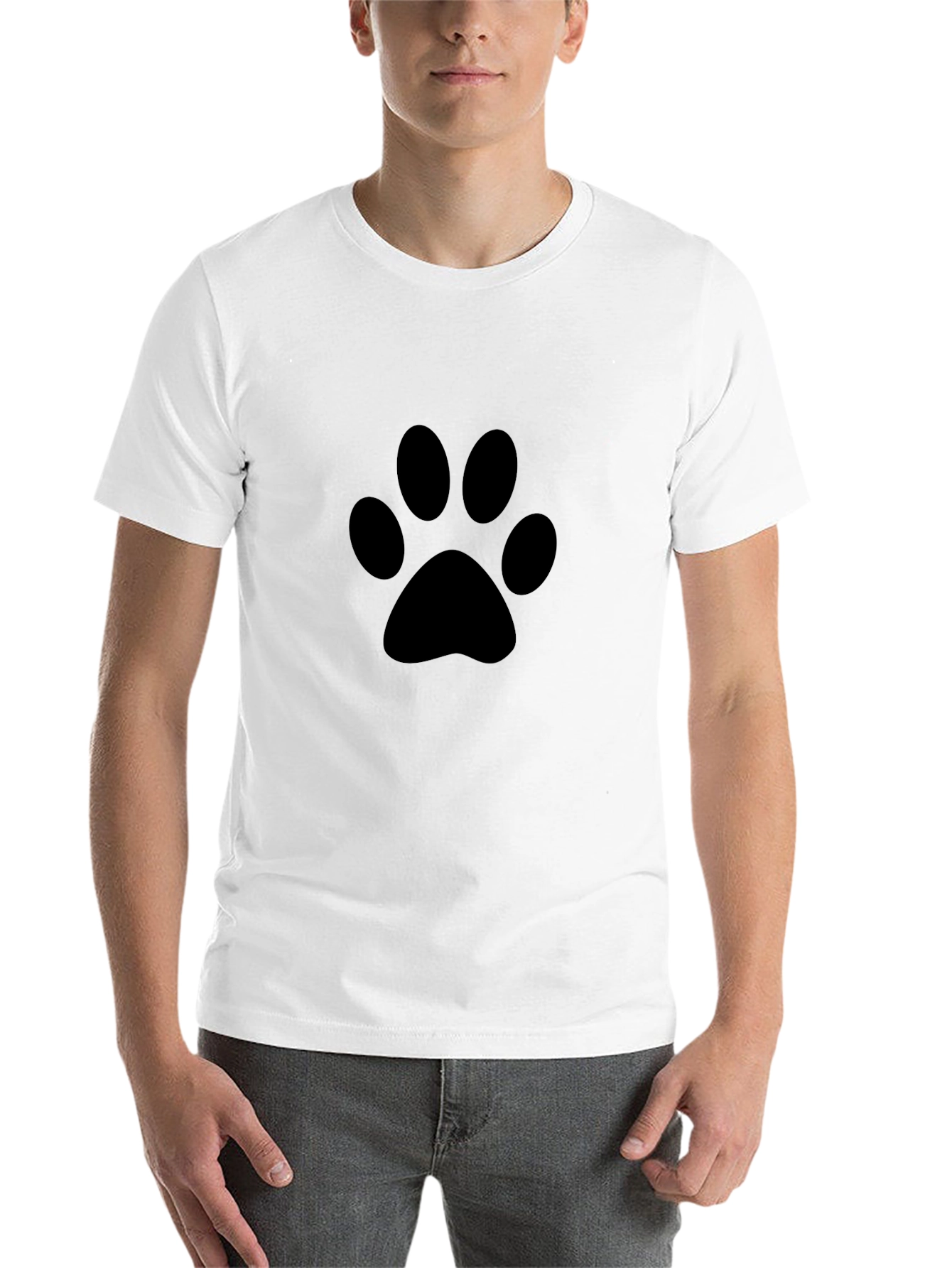 Paw Print Graphic Black T-Shirt