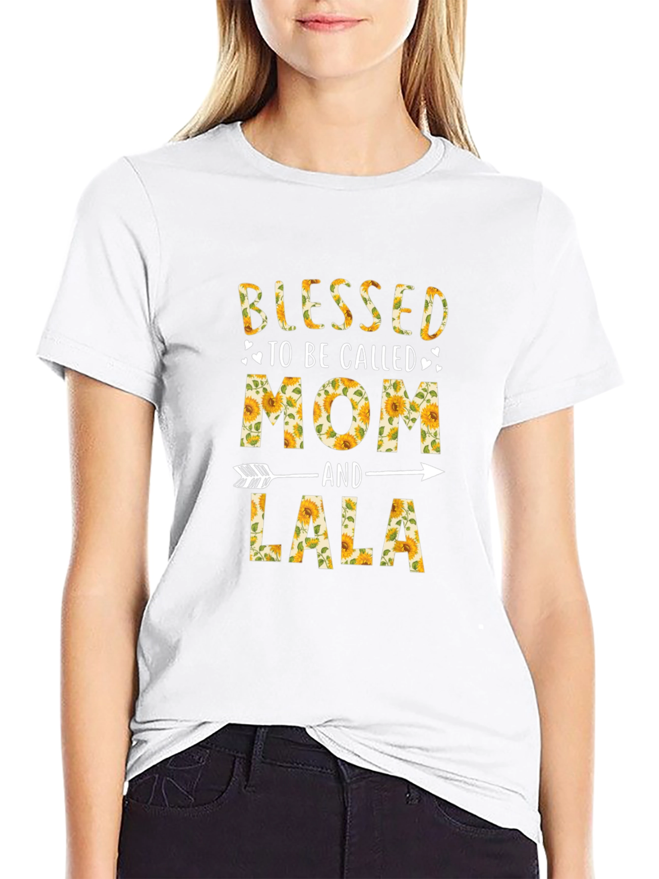 Blessed Mom and Lala Sunflower Graphic T-Shirt