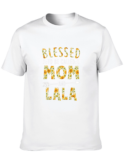 Blessed Mom and Lala Sunflower Graphic T-Shirt