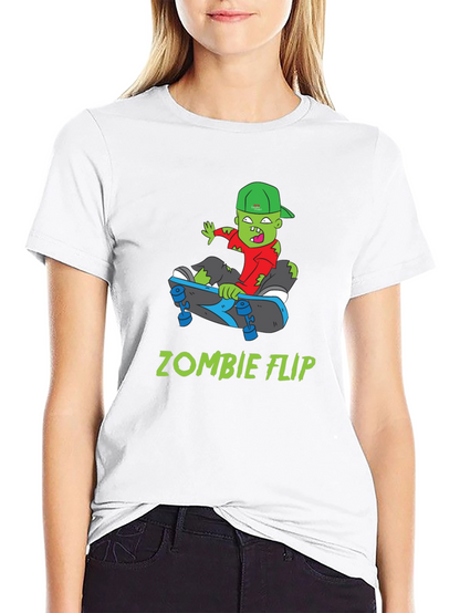 Zombie Flip T-Shirt - Cool Skateboarder Graphic Tee