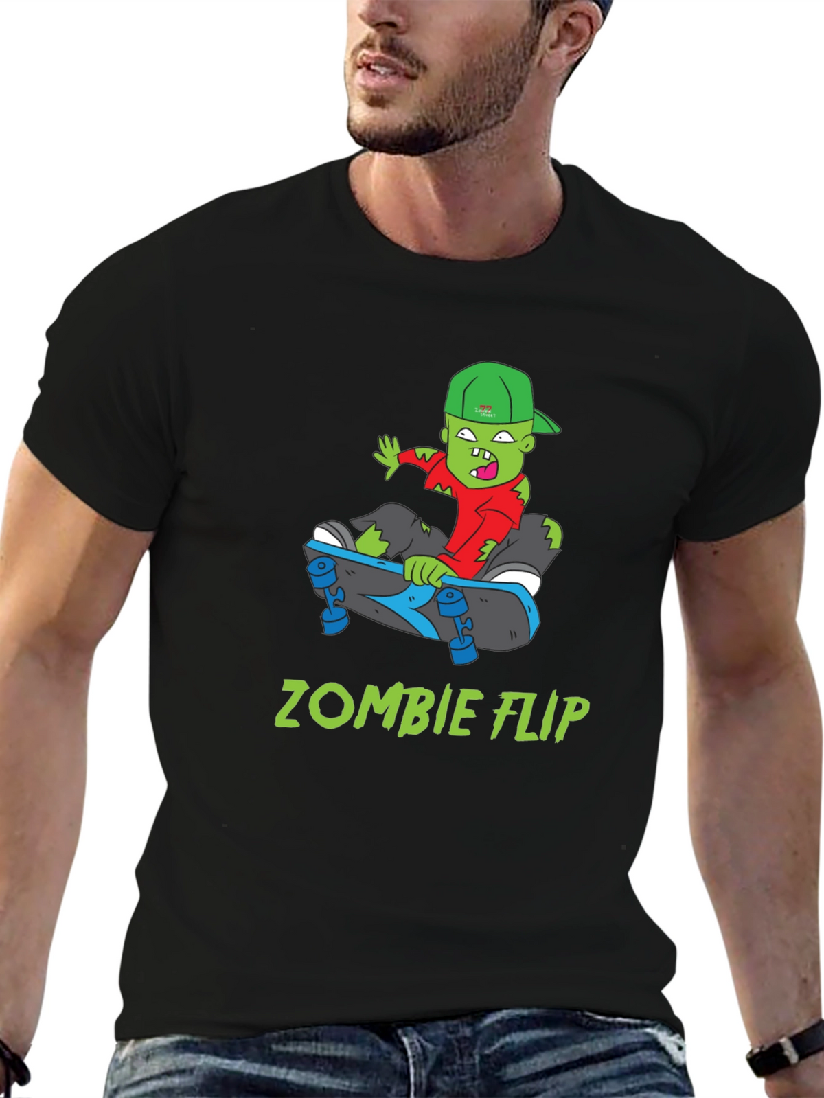 Zombie Flip T-Shirt - Cool Skateboarder Graphic Tee