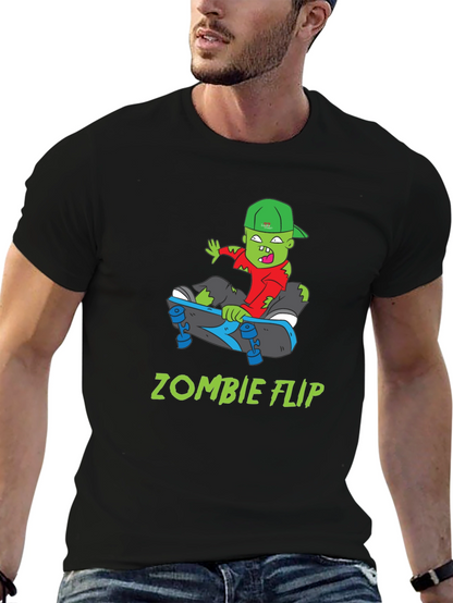 Zombie Flip T-Shirt - Cool Skateboarder Graphic Tee