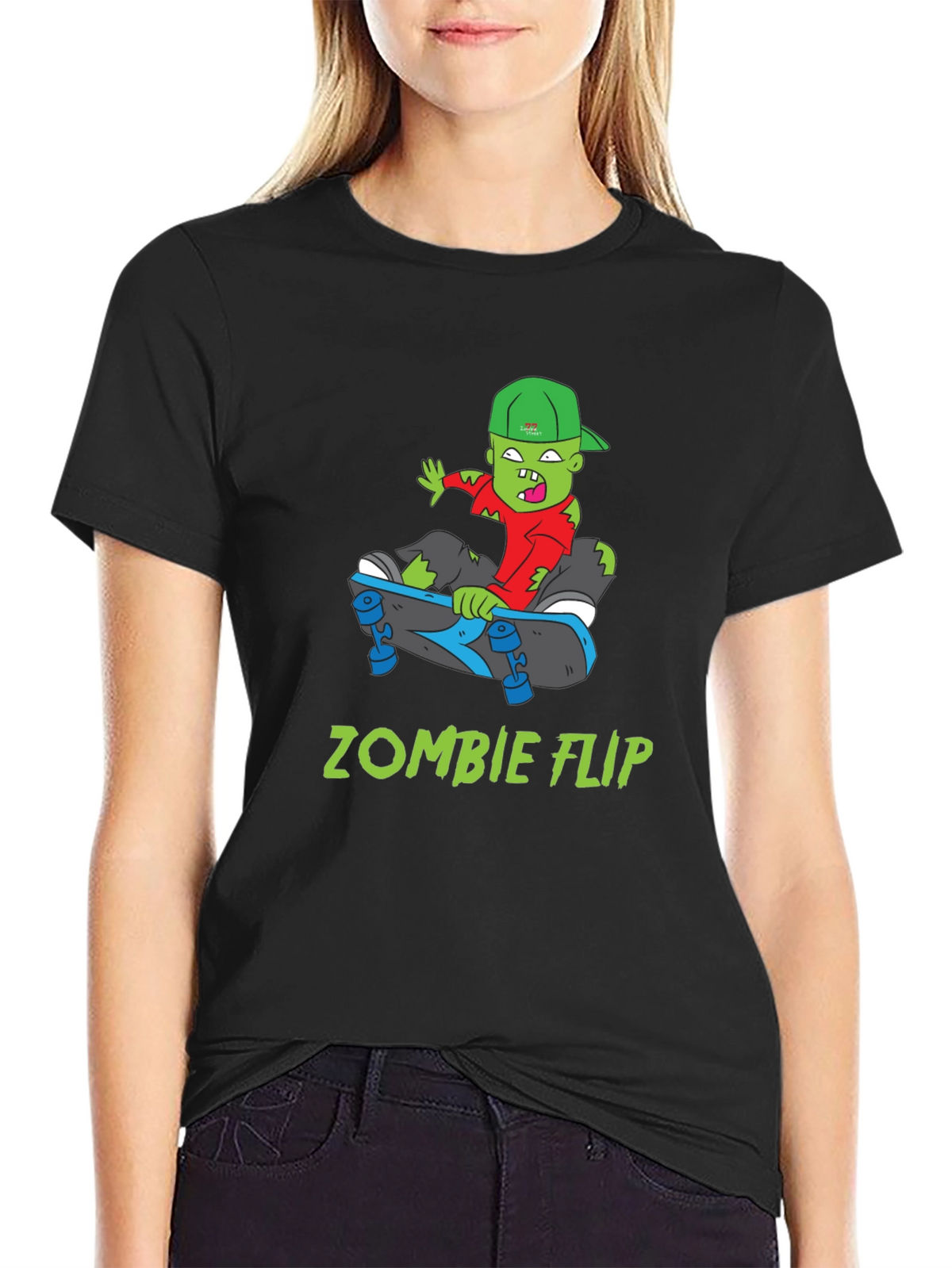 Zombie Flip T-Shirt - Cool Skateboarder Graphic Tee