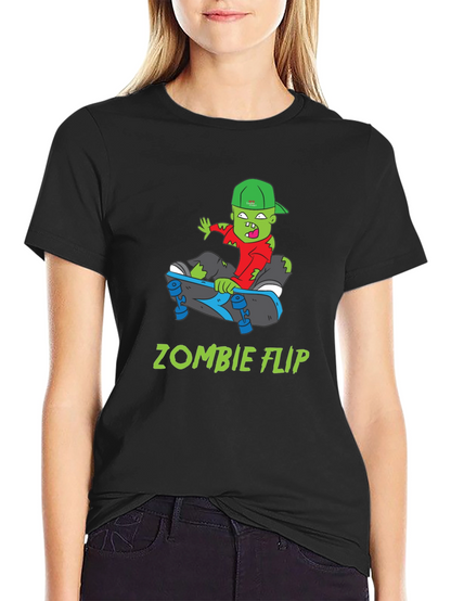 Zombie Flip T-Shirt - Cool Skateboarder Graphic Tee