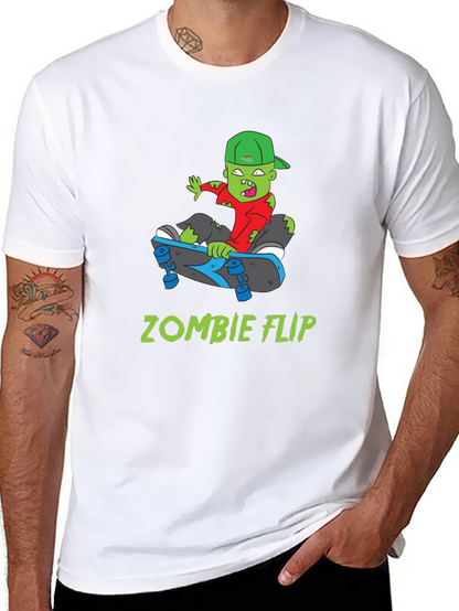 Zombie Flip T-Shirt - Cool Skateboarder Graphic Tee