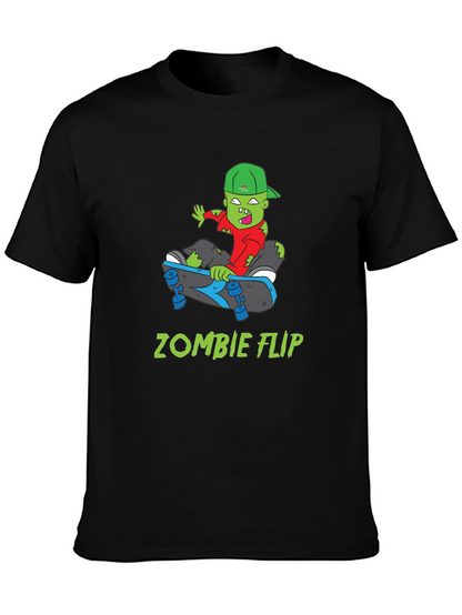 Zombie Flip T-Shirt - Cool Skateboarder Graphic Tee