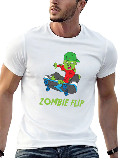 Zombie Flip T-Shirt - Cool Skateboarder Graphic Tee