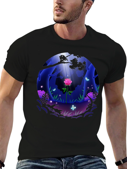 Enchanted Rose Forest Graphic Tee